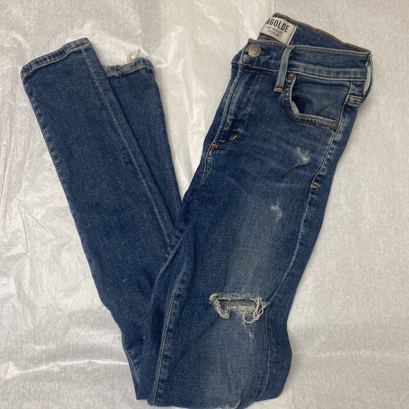 AGOLDE Los Angeles Premium Distressed Skinny Jeans Size 24 - Picture 2 of 7